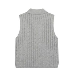 Men's Classic Gray Cable Knit Sweater Vest